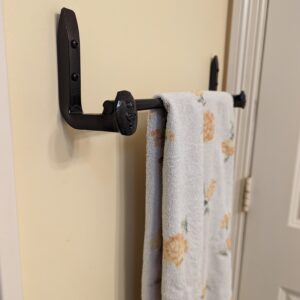 Railroad Spike Towel Rack; Towel Holder, Rustic looking Bathroom Towel Rod